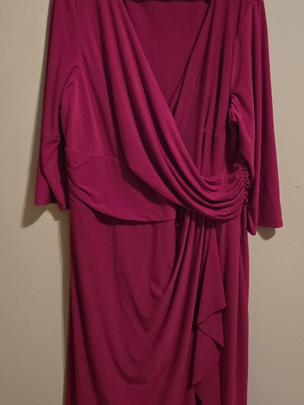 Women's Draped Red Wrap Dress